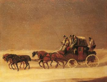 Henry Alken : The Derby and London Royal Mail on the Open Road in Winter